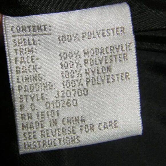 Black Puffer Jacket Hood Faux Fur Trim SMALL - Picture 11 of 12